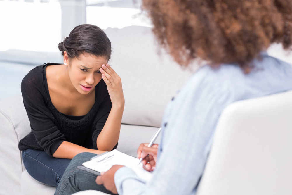 woman having a hard time in addiction treatment