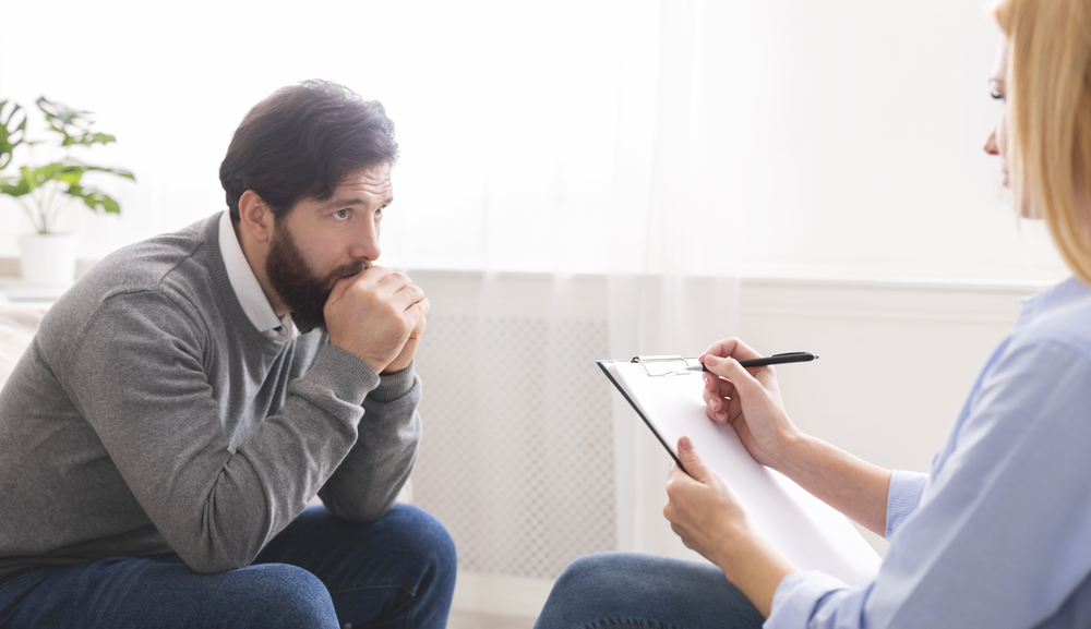 a man getting addiction therapy one day at a time