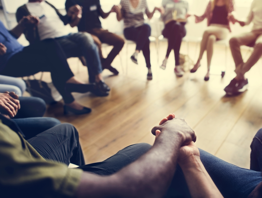 group of substance abuse patients ready to live a sober life