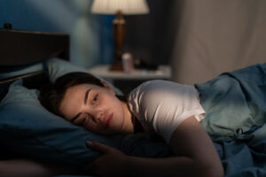 woman who have sleeping pills addiction