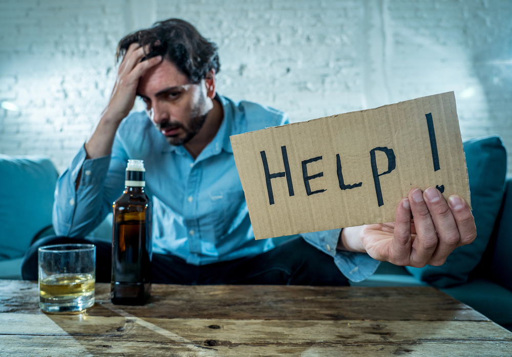 addicted man asking for help