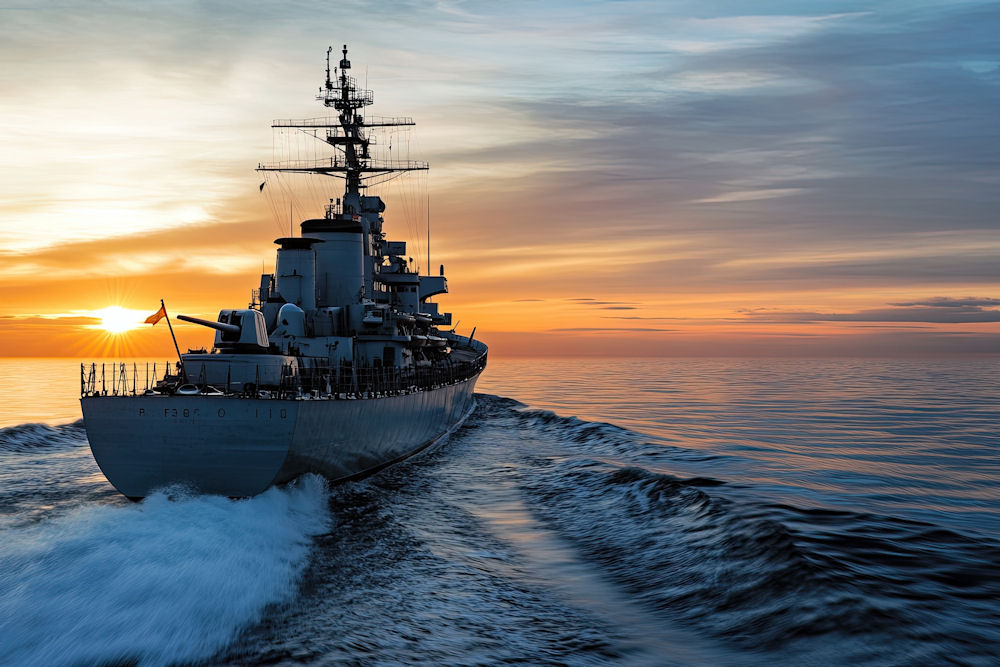Navy ship conducting anti-drug trafficking operation