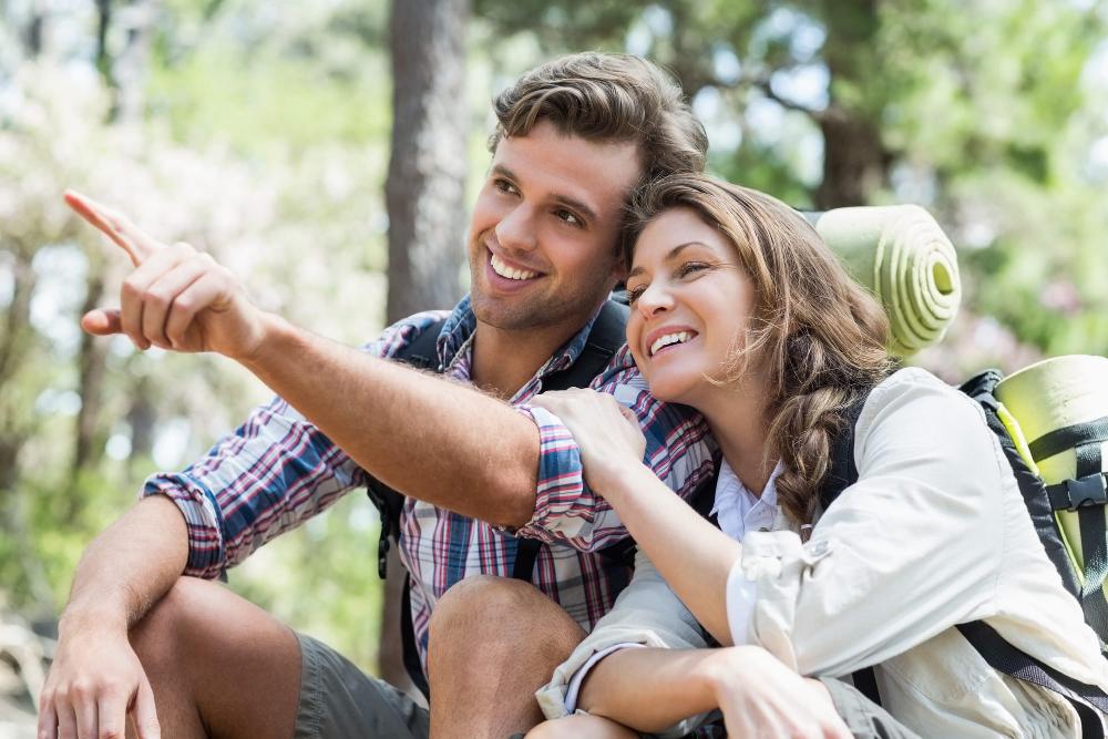 young couple on enjoying the outdoor